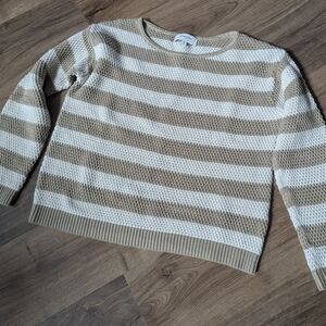 Banana Republic Striped Beige and White Sweater